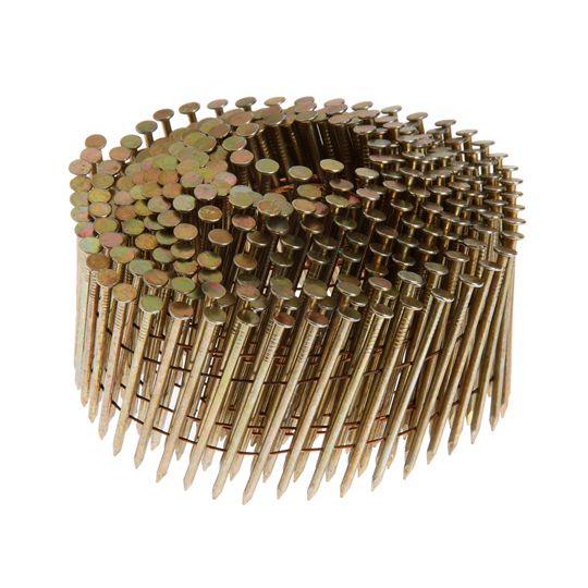 1-1/2" x .090" 15° Wire Weld Fencing/Siding Coil Nails - Box of 3,600