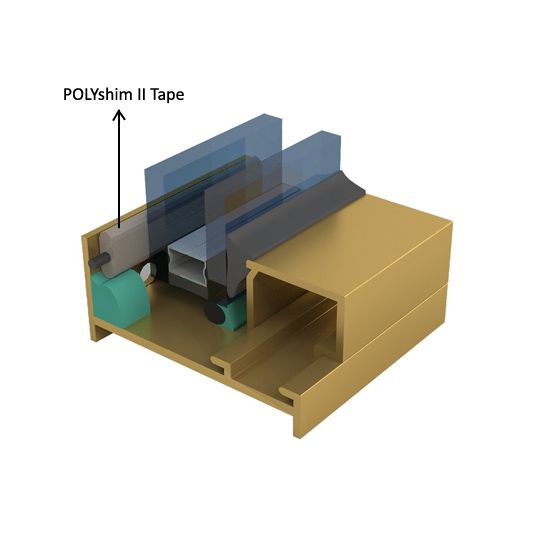 0.150" Thick x 1/8" Dia. POLYshim® II High-Performance Glazing Tape
