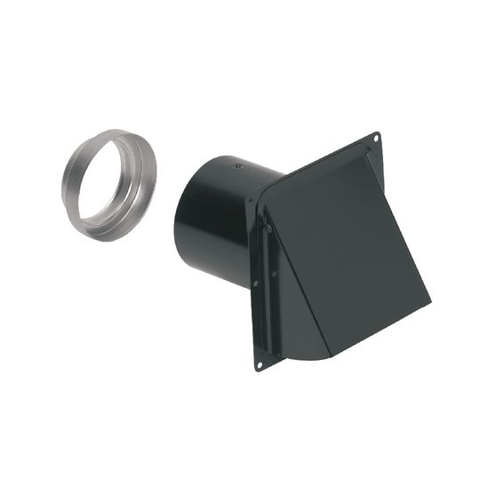 Black Wall Vent Cap 3" and 4" Round Duct