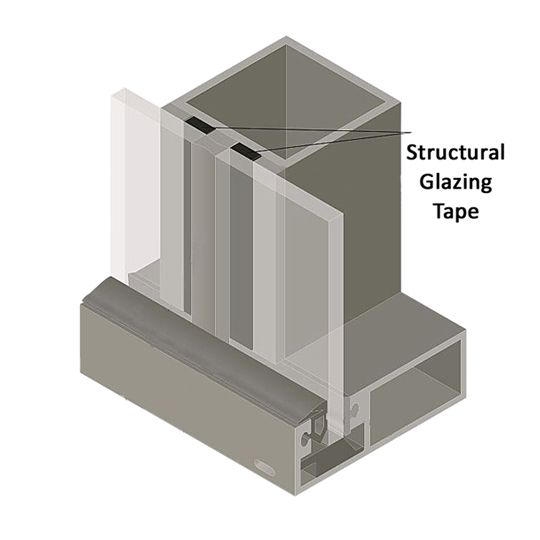 1/2" x 1/2" x 20' Double Sided PSA Structural Glazing Tape