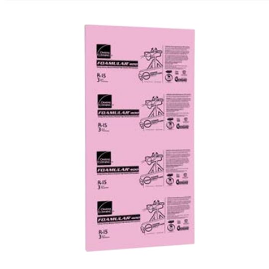 4" x 4' x 8' FOAMULAR® 400 Square Edge (SE) Extruded Polystyrene (XPS) Rigid Foam Insulation