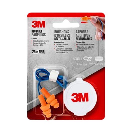 Corded Reusable Tri-Flange Earplugs