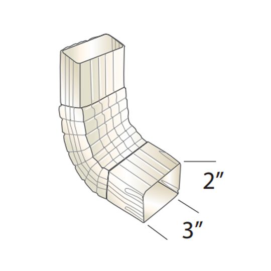 2" x 3" Style "A" 75° Gutter Elbow