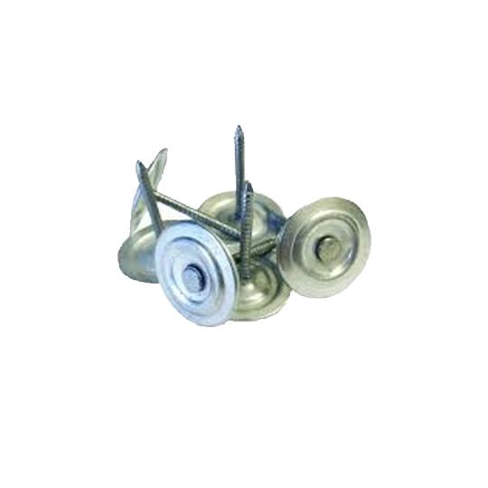 1" Electro-Galvanized Ring Shank Round Metal Cap Roofing Nails - 50 Lb. Carton
