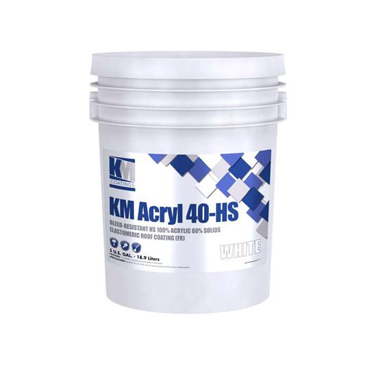 Acryl 40-HS Bleed-Resistant High-Solids Elastomeric Roof Coating - 5 Gallon Pail
