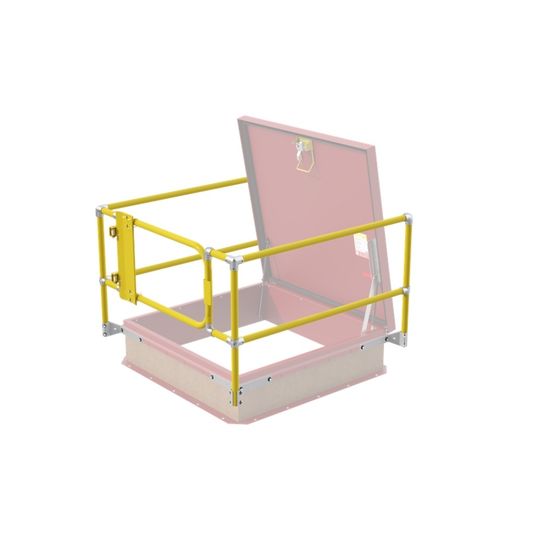 Aluminum Roof Hatch Safety Railing with Front Gate