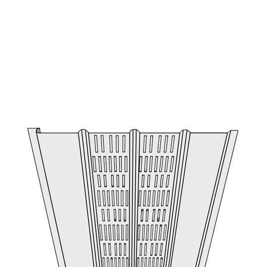 16" x 12' HT Q4 Center Vent Aluminum Soffit Panel
