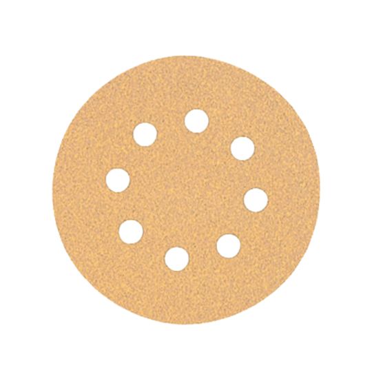 5" 8 Hole 80 Grit Hook & Loop Random Orbit Sandpaper Discs - Pack of 5