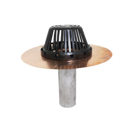 4" Proliner Copper Retrofit Drain with 10" Clamping Ring & TPO Coated Flange