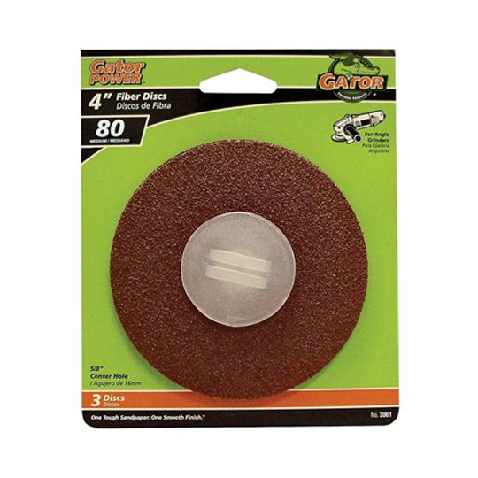 4" x 5/8" 80-Grit Fiber Sanding Disc