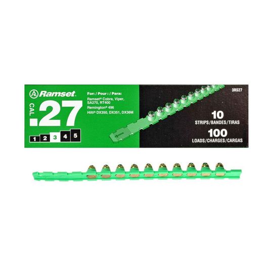 .27 Caliber Ramset® Strip Loads - Green - Pack of 100
