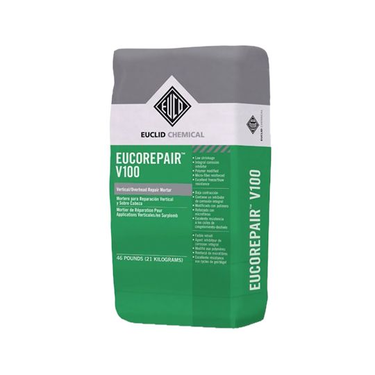 EucoRepair V100 Low Shrinkage, Fiber Reinforced, Vertical & Overhead Repair Mortar - 46 Lb. Bag
