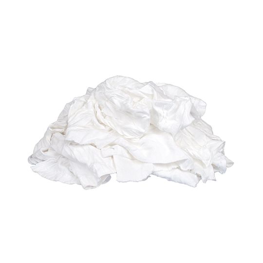 Recycled White T-Shirt Rags - 10 Lb. Box