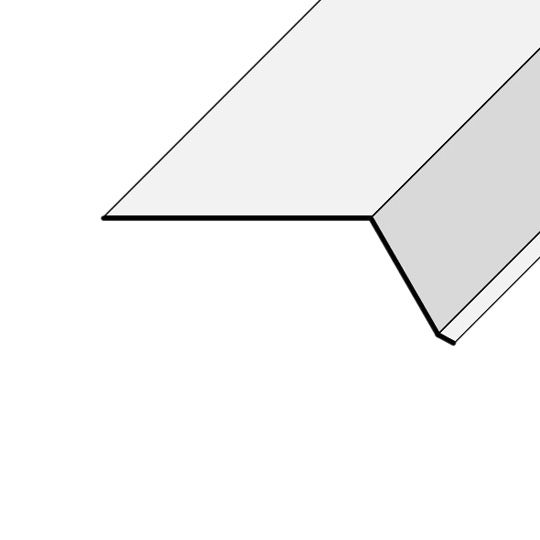 26 Gauge x 5 x 2 120° Gutter Apron with Kick