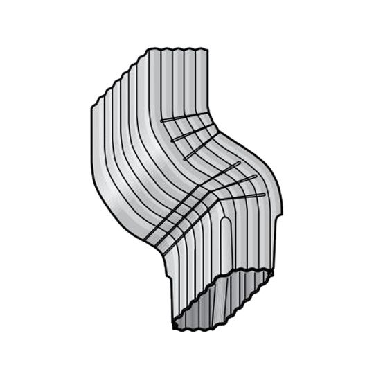 .019" x 2" x 3" Downspout with 1-1/2" Offset