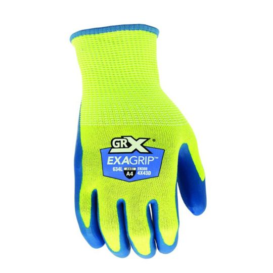 Large Exagrip™ Latex Coated Cut Series Gloves ANSI A4