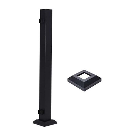 3" x 39-1/2" Al13 HOME™ Aluminum End Post with Pre-Attached Brackets Base Cover