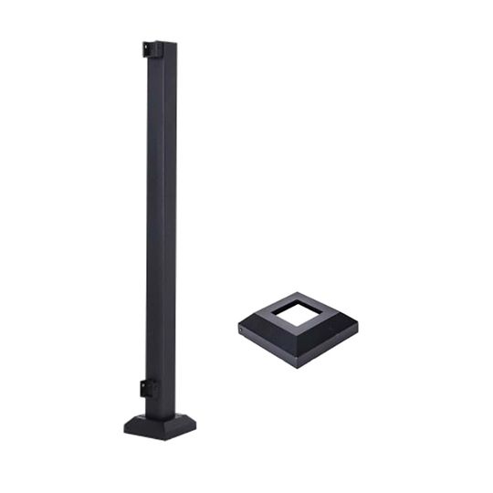 2" x 42" AL13 Home™ Aluminum End Post with Pre-Attached Brackets & Base Cover