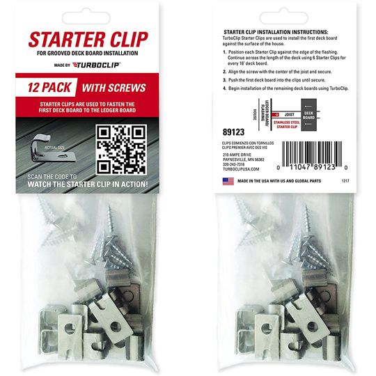 Starter Clips with Screws - Bag of 12