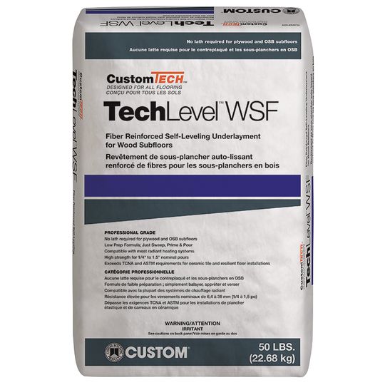 TechLevel™ WSF Fiber Reinforced Self-Leveling Underlayment for Wood Subfloors - 50 Lb. Bag