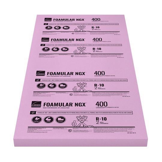 2" x 4' x 8' FOAMULAR® NGX™ 400 Scored Square Edge (SSE) Extruded Polystyrene (XPS) Rigid Foam Insulation
