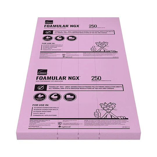 4" x 4' x 8' FOAMULAR® NGX™ 250 Square Edge (SE) Extruded Polystyrene (XPS) Rigid Foam Insulation
