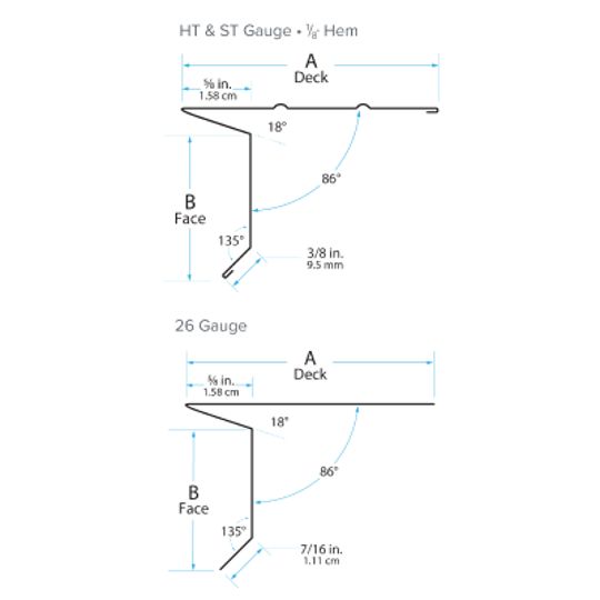 26 Guage x 5" Galvanized Eave Drip with 1-1/2" Face