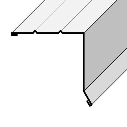 Standard Gauge x 2" x 4" Style "A" Roof Edge with 1/4" Kickout