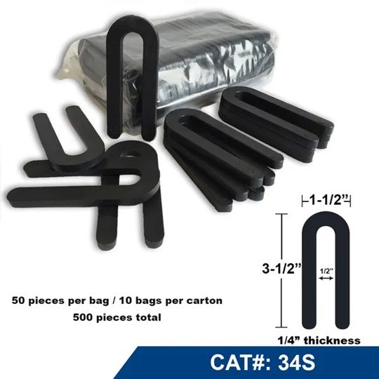 Horseshoe Shims #34S - 1/4" x 1-1/2" x 3-1/2" - 500/Case
