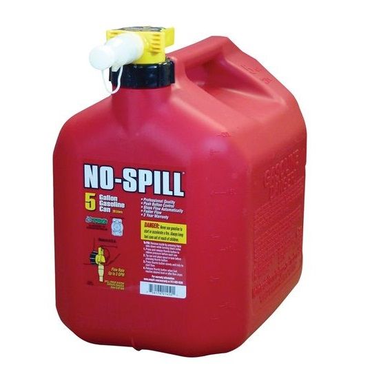 No Sprill Plastic Gas Can - Red - 5 Gallon